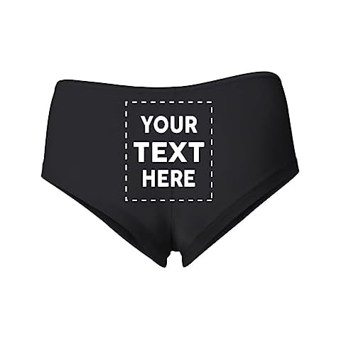 Wild Bobby Personalized Custom Booty Shorts Add Text Women's Cotton Spandex Underwear, Black, X-Large Cover