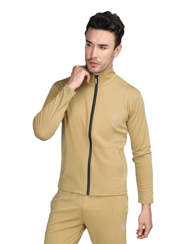 Image of CHKOKKO Men Polyester Winter Sports Gym Track Zipper Stylish Standard Length Jacket