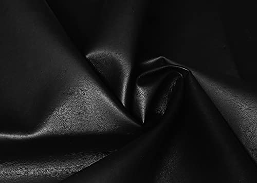 Tissu imitation cuir noir 5 m (500x140 cm) pour coupon de simili cuir