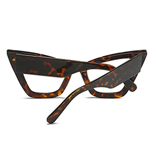 Image of Retro Cat Eye Blue Light Blocking Reading Glasses For Women Men Oversized Anti Anti Glare UV Eyewear (leopard, 4.50, multiplier x)