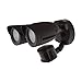 Satco 65/713 Dual Bullet-Head Security Flood Light, with Motion Sensor, 3000K, Bronze