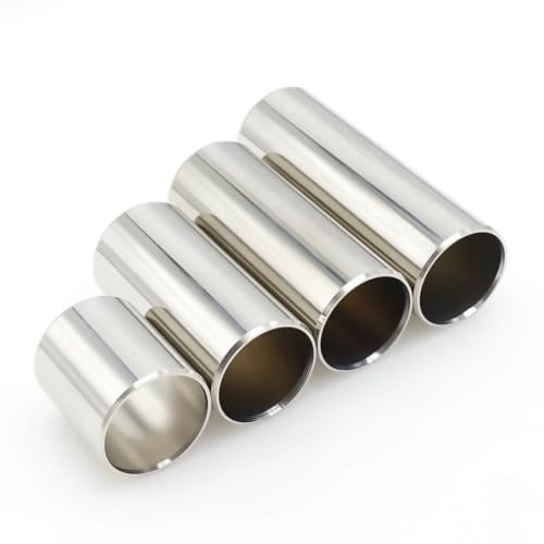 Cheerock 4-Pack Stainless Steel Guitar Slide Set for Acoustic Electric Bass