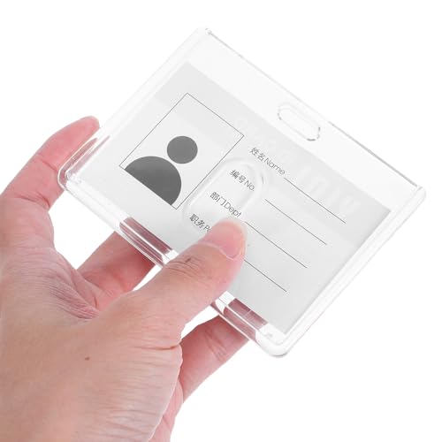 15 Fundas transparentes horizontales para tarjetas de identificación de plástico resistente 4