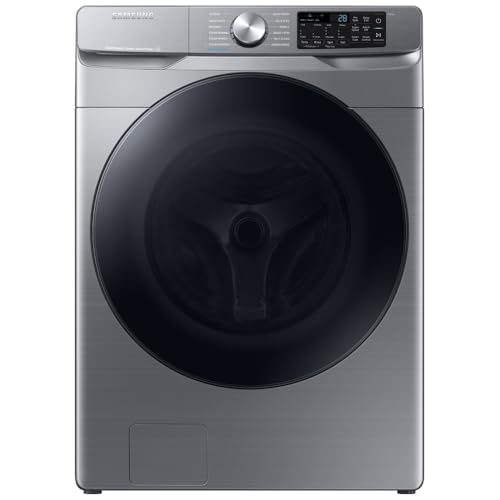 Samsung 4.5 Cu. Ft. High-Efficiency Stackable Smart Front Load Washer with Steam and Super Speed Wash, Platinum, WF45B6300AP/US
