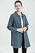 Minibee Women's Linen Shirts Button Down Long Tunic Tops Plus Size Blouse with Pockets Navy 2XL