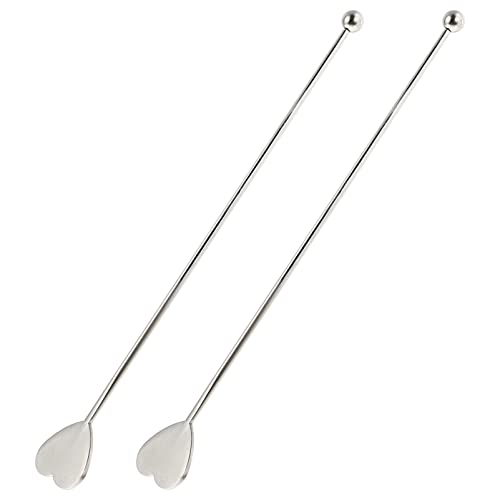 Yardwe Frullatore Bicchiere 2Pcs Inossidabile Inossidabile Sticks Cocktail Mixing Decorativo Swizzle Stick Stick Agitatori Riutilizzabili Asta di Agitazione per Succhi Blender Make Up