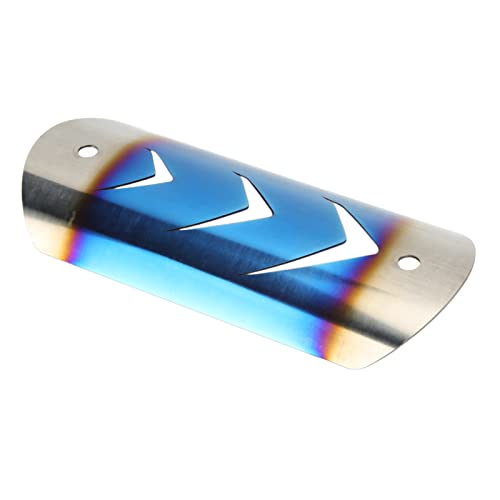 Image of Heat Shields Pipe Shield, Exhaust Muffler Pipe Protector Stainless Steel Heat Shield Cover Universal for Motorcycle(Toasted blue)