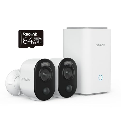Reolink 4K Überwachungskamera Aussen Akku Set mit Home Hub, Farbnachtsicht, 2.4/5GHz WLAN, 5 Monate Akkulaufzeit, Zentrale Verwaltung & Lokaler Speicher, Ohne ABO-Gebühren, Argus 3 Ultra 2-Kamera-Set