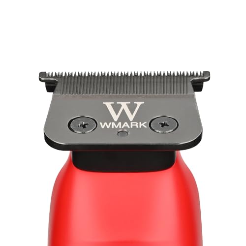 Image of WMARK NG-1205 Rechargeable Detail Trimmer, 9CR18 Stainless Steel Blade, 7000RPM Motor, 1200mAh Battery, USB-C Charging, Professional Cordless Trimmer runtime 180 min Red