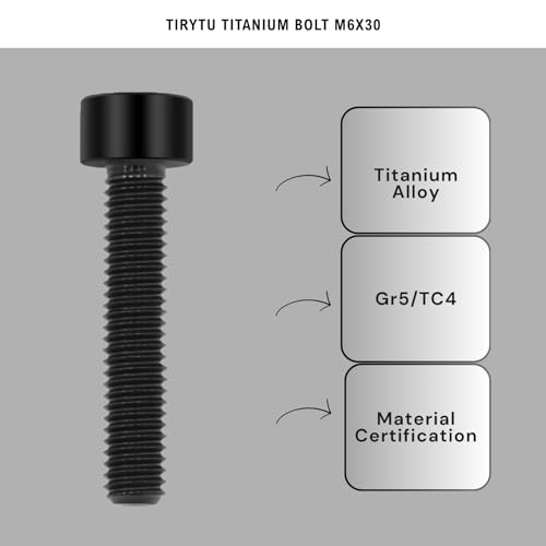 Image of M6x30mm Titanium Bolts, Black, 6PC