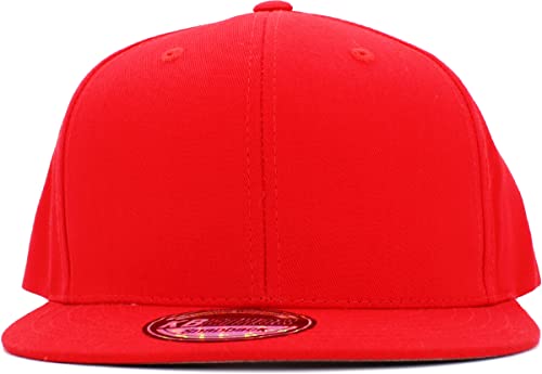 Image of KBETHOS Classic Snapback Hat Blank Cap Underbrim Cotton Wool Blend Flat Visor Adjustable Unisex