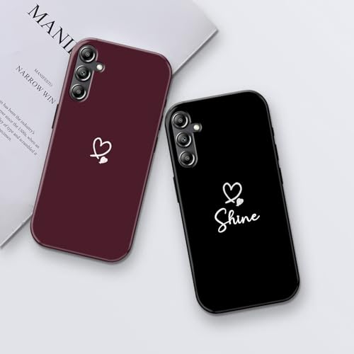 Image of COLORflow Back Cover Compatible with Samsung Galaxy A14 5G / 4G | Cute Korean Hearts Customized | Glossy Armoured Bumper with Camera Protection Back Cover Compatible with Samsung Galaxy A14 5G / 4G