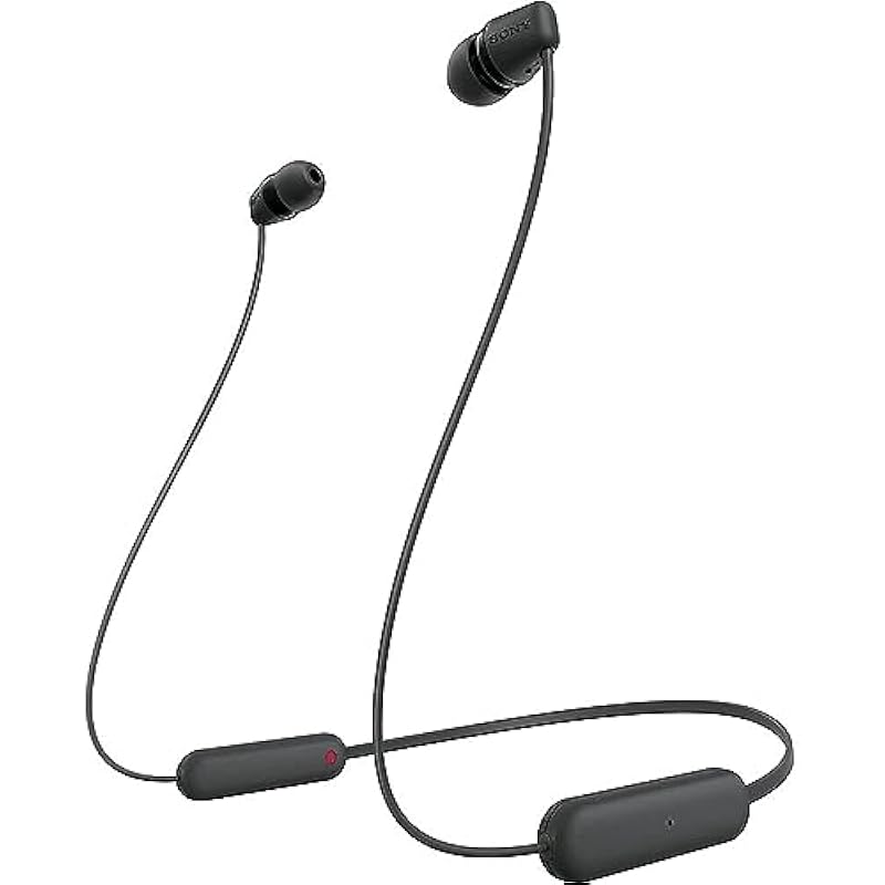 Sony WI-C100 Wireless in-Ear Bluetooth Headphones with Built-in Microphone, Black Black