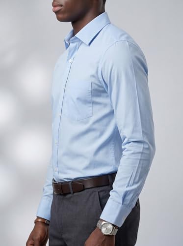 Image of INKAST Men's Cotton Blend Plain Formal Shirt | Full Sleeves Solid Shirts| Straight Regular Fit | Office and Regular Wear