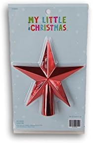 My Little Christmas Matte Red Miniature 5 Point Star Tree Topper - 4.5 x 5 Inches