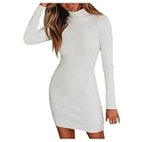 Matériau: robe pull fine à col haut fabriquée dans un matériau doux et respectueux de la peau de haute qualité, confortable à porter.