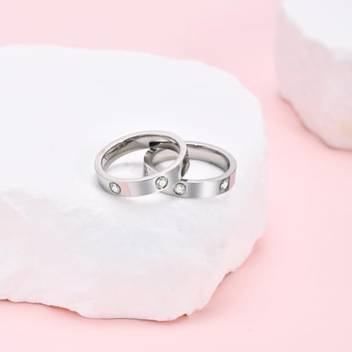 Love Ring for Women Gold - 18K Gold Plated Stainless Steel with Cubic Zirconia - Friendship Ring for Wedding Party - Fashion Jewellery Never Stain Christmas Gift