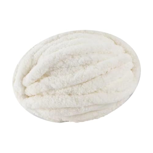 Folpus チャンキーニット 毛糸 太い分厚い糸 かぎ針編みの充填用の重量糸 ポリエステル糸 分厚いウール糸 ニットブランケット用ニット糸 タペストリー セーター用品 DIY手編みロープ 編み物用 毛布 帽子 ブランケット セーター クッション 太い芯糸 毛布 肩掛け 寝具 ペットハウス ひざ掛け DIY手編みロープ 帽子 セーター クッション, クリームホワイト