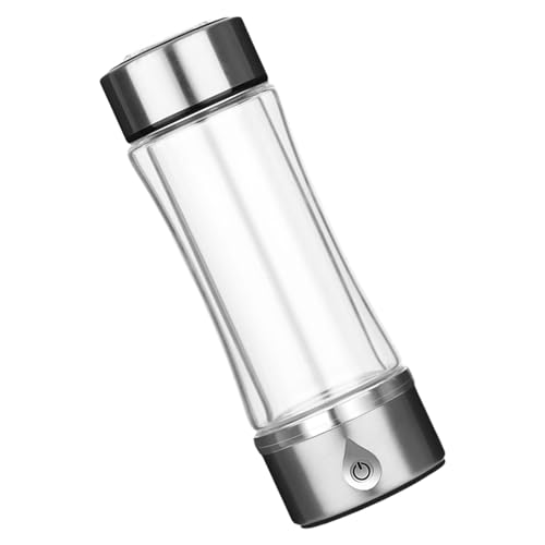 Fazvncv Doube - Botella de agua de hidrógeno de vidrio de 350 ml, tecnología de electrólisis, generador de agua para casa, oficina, viajes