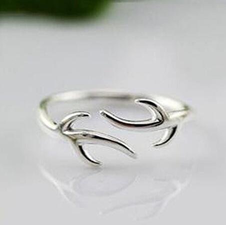 S925 Sterling Silver Ring Opening Christmas Snowflake Antlers Anti Allergy Ring4