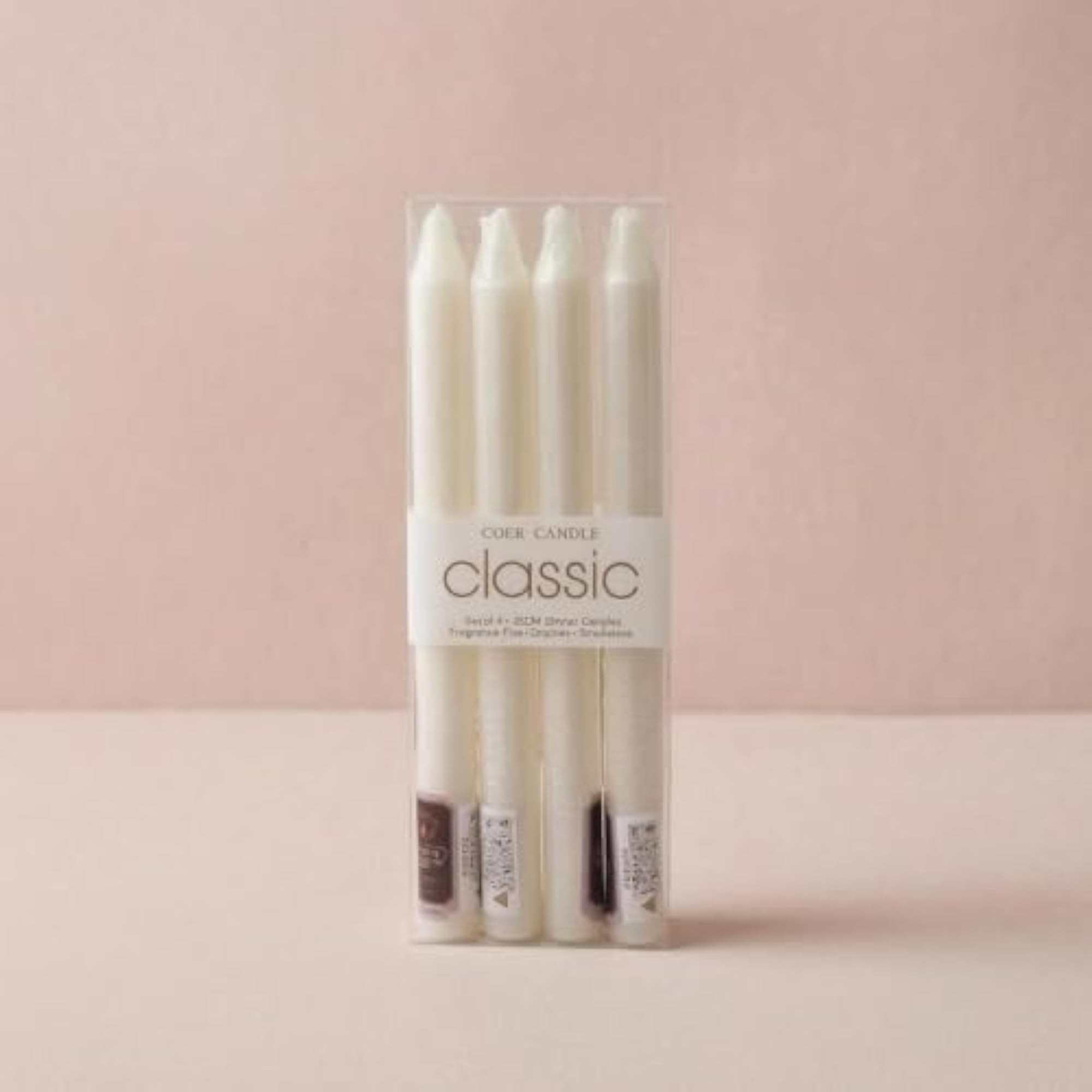 4 Pieces Flat Top White Pillar Candle Visible Wick