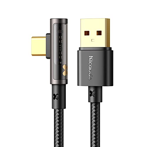 mcdodo USB A auf USB C Ladekabel 100W 6A 90 Grad USB 2.0 Schnellladekabel Typ C PD Kabel & Datenkabel Kompatibel mit Samsung S22/S21/S20/Note 20 Huawei P50/Mate 40 Pro Xiaomi OPPO (1,2m, schwarz) Cover
