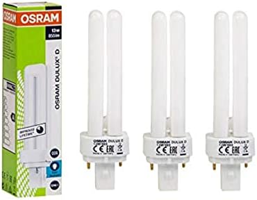 Osram Home Decorative High Qualtiy And Durable, 2 Pin Day Light Double Twin Tube Cfl Bulb, 13 Watt Energy Saving Bulb, Cool White - (Pack Of 3)