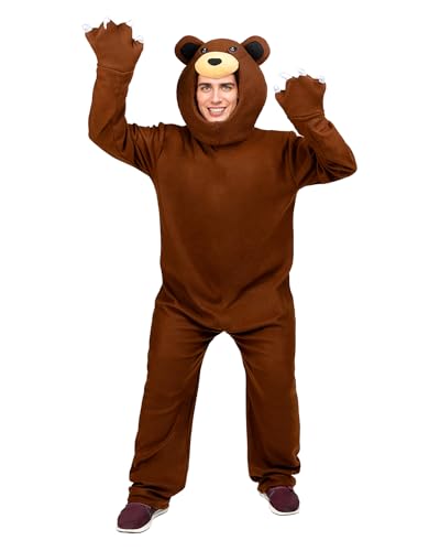 Funidelia | Déguisement ours brun pour femme et homme Animaux - Déguisement pour Adultes et accessoires pour Halloween, carnaval et fêtes - Taille L - XL -...