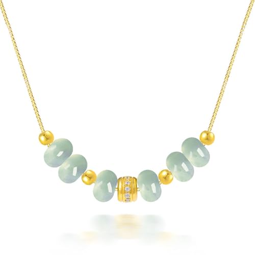 Collier jadéite naturelle et argent 925 avec son certificat d'authenticité - 2