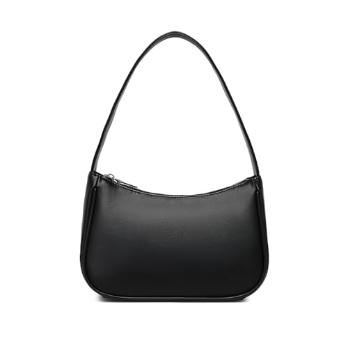 Women's Shoulder Bag Purse Simple One-Shoulder Underarm Bag Lightweight and Practical (PU/Black)