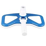12 cabezales curvos de aspiradora para piscina con cepillo de succión, azul y blanco, limpiador manual con peso para piscinas enterradas y sobre el suelo, kit de accesorios de limpieza de spa y