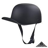 Uchoose Baseball Motorcycle Helmet - DOT Approved Open Face Helmet for Men Women Baseball Cap Helmet for Bike, Cruiser, Chopper, Moped, Scooter(Matte Black, M)