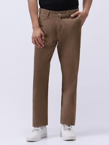 Image of Urbano Fashion Men's Regular Fit Mid Rise Cotton Casual Chinos Trousers Stretch