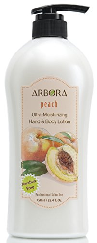 ARBORA Hand & Body Lotion PEACH 25.4OZ/750ML Paraben Free Natural Ultra-Moisturizing, Professional Massage Lotion Original from Korea