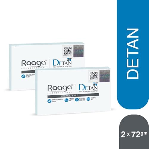 Image of Raaga Professional De-Tan Tan removal Cream 72g (12g*6) | Pack of 2 | 12g x 6 Units