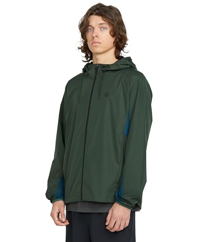 Image of Volcom Men's Wavern Water-resistant Windbreaker Jacket - Zip-up With Adjustable Hood