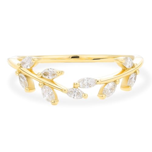 Engagement Rings for Women, 925 Sterling Silver Rings Real Moissanite Rings for Women Marquise Cut Wedding Bands Promise Rings for Her, Size 3-10