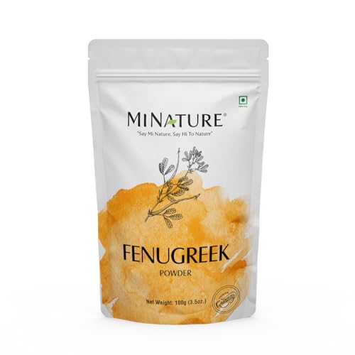 Fenugreek Seed Powder (Trigonella Foenum) by mi nature| Methi Dana Powder |Pure free from chemical | Used for Your Hair care |100g(3.5oz)