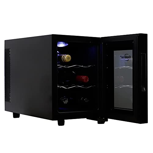 Koolatron 6 Bottle Refrigerator Black Thermoelectric Wine Fridge Freestanding Wine Chiller Red White and Sparkling Wine Storage Ideal for Small Kitchens Apartments RVs