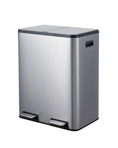 Bote de basura rectangular Garvee 16 galones doble comp.