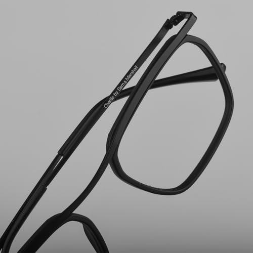 Image of SAM AND MARSHALL CHARLIE Eyeglasses - Light Weight Blu-Cut Computer Glasses With Tinted Metal Frames - Prescription Friendly Rectangle Shape for Men & Women