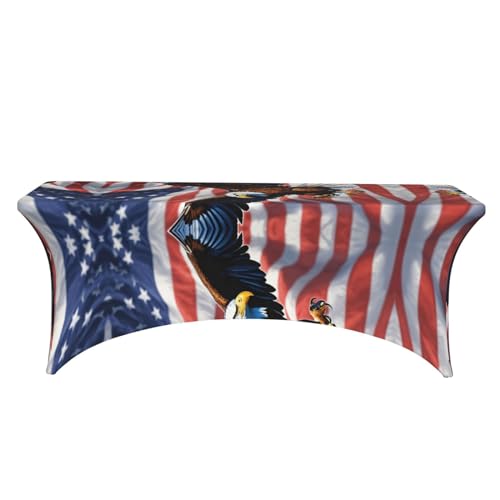Nappe élasthanne table 1,8m thème USA pour habiller buffet anniversaire - 3