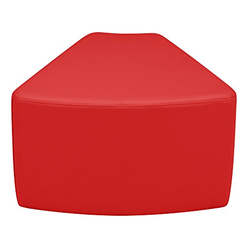 Image of Sprogs 12 inch H Structured Wedge Stool -Flexible Modular Collaborative Soft Seating for Office, Home, Lounge and School Classrooms with Durable Frame & Set of 2 inch Casters Add-on -Red