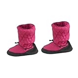 RNXRZANK Warm up Booties Dance Boot Shoes Ballet Slippers Warm for Women Men Road Cheerleaders, Rose Red L
