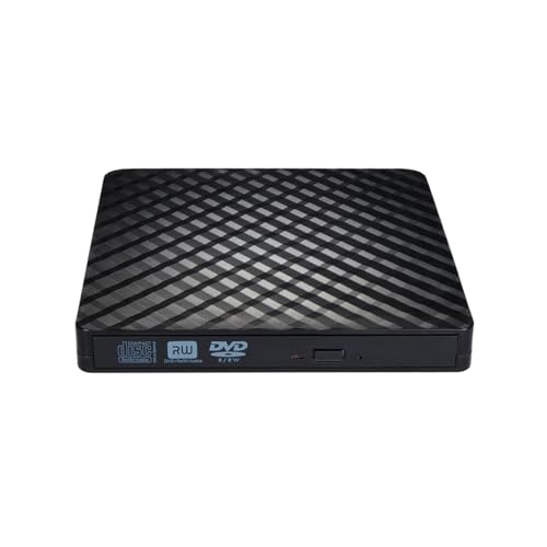Zymoplas Reproductor de VCD portátil con conexión USB, compatible con grabación de DVD, CD, fácil instalación, lectura de datos, reproductor de Vcd portátil para coche, color negro