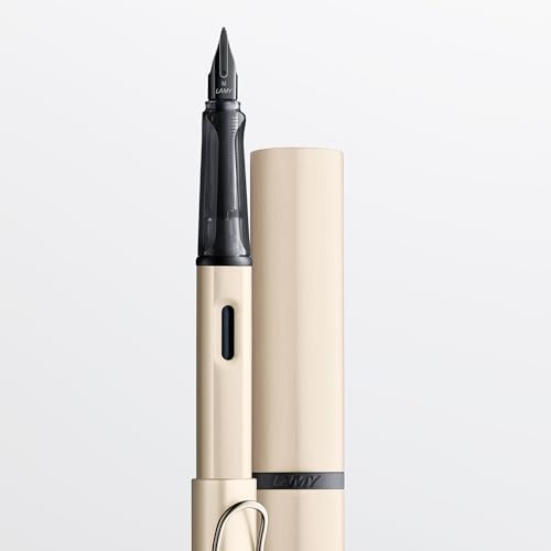 Image of Lamy Lx Palladium Fountain Pen - PVD Refined Nib & Ergonomic Handle - Anodised Aluminium Housing - Line Width F - Includes Ink Cartridge T 10 Blue & Metal Case - For Right-Handed Users