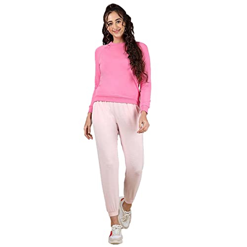 Image of INSENSE by Shoppers Stop Solid Polyester Blend Loose Fit Womens Joggers