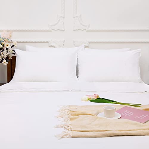 Ntbay AUSNTMFWPPC-S-WHITE 4 Pack Zippered Waterproof Standard Pillow Protectors thumb #1