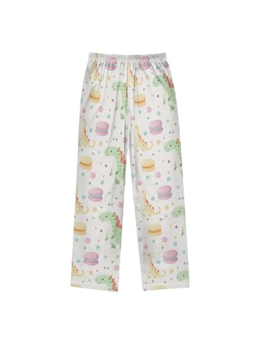 ZZKKO Dinosaur Macaron and Polka Dot Boys Pants for Kids Jogger Pants with Pockets S2