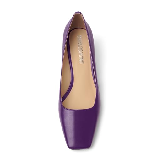 Womens Wedding Square Toe Slip On Dress Matte Chunky Low Heel Pumps Shoes 2.2 Inch3